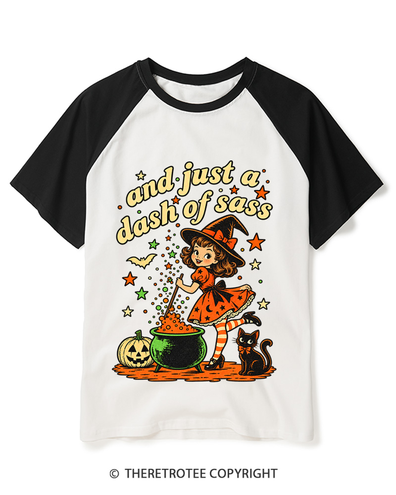 TheRetroTee And Just A Dash Of Sass 1950s Raglan Baseball T-Shirt