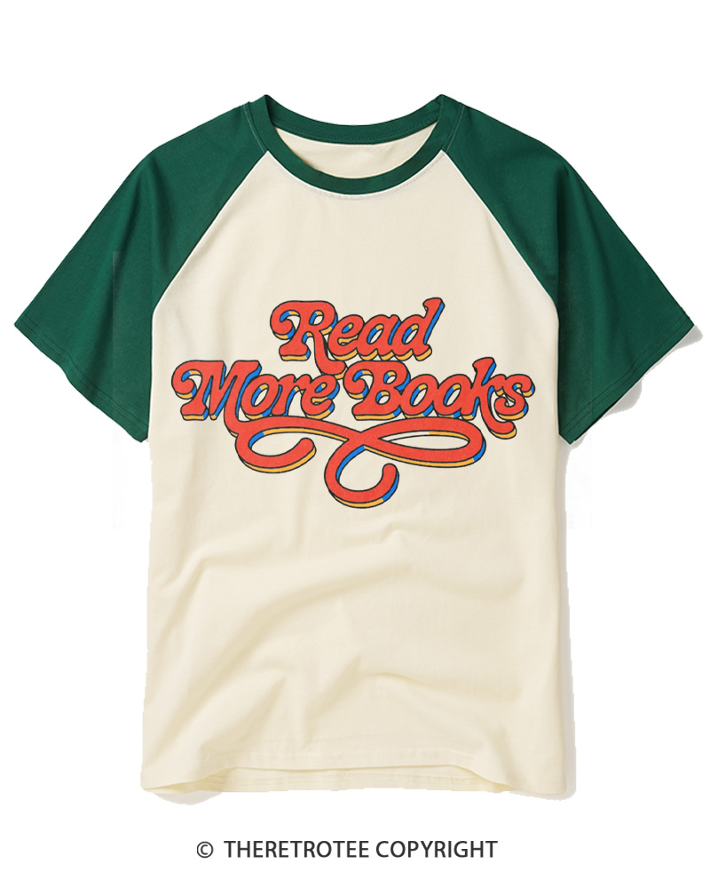 TheRetroTee Read More Books 1980s Raglan Baseball T-Shirt