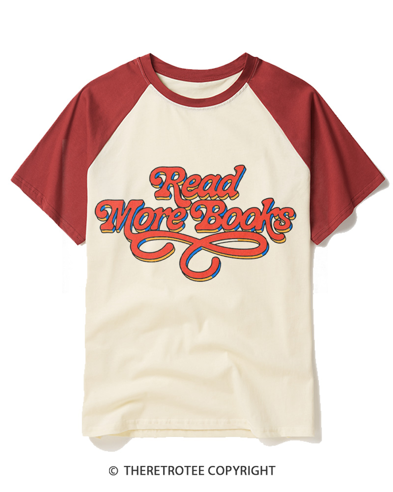 TheRetroTee Read More Books 1980s Raglan Baseball T-Shirt
