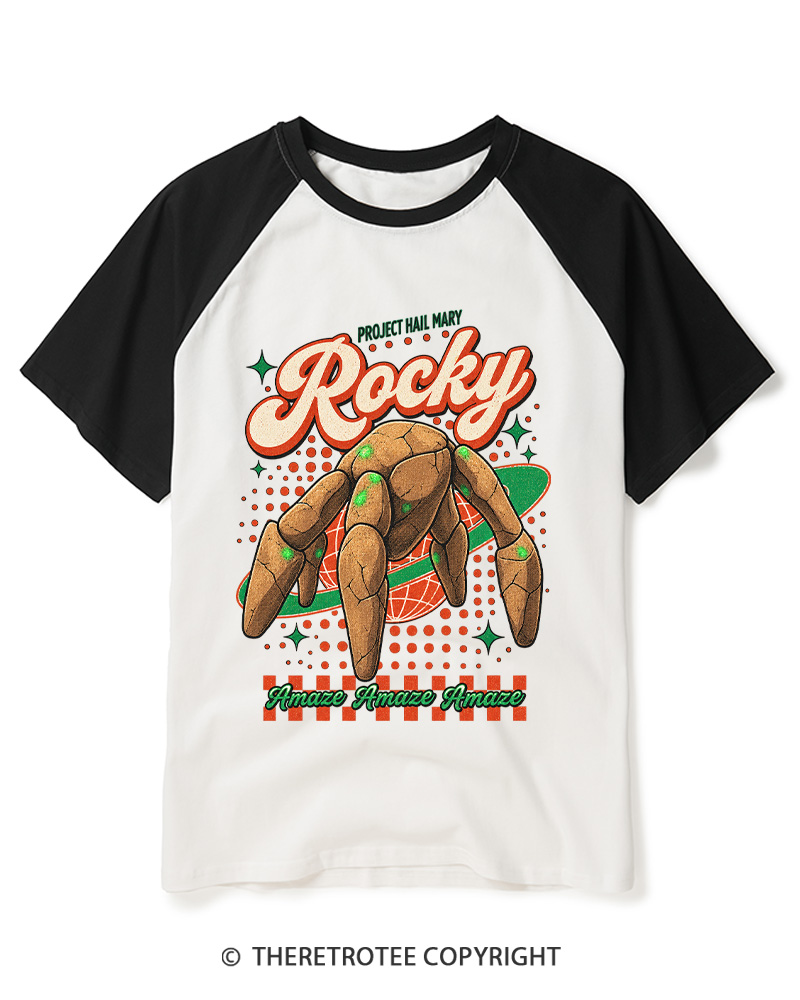 TheRetroTee Rocky 1980s Raglan Baseball T-Shirt