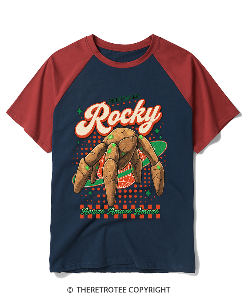 TheRetroTee Rocky 1980s Raglan Baseball T-Shirt