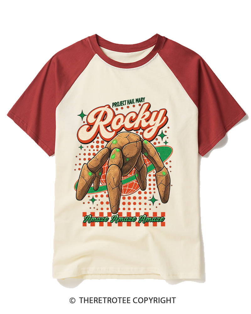 TheRetroTee Rocky 1980s Raglan Baseball T-Shirt