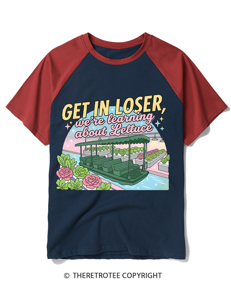 TheRetroTee Get In Loser 2000s Raglan Baseball T-Shirt