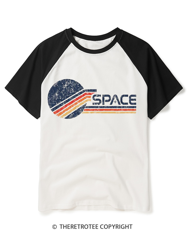 TheRetroTee Space 1970s Raglan Baseball T-Shirt