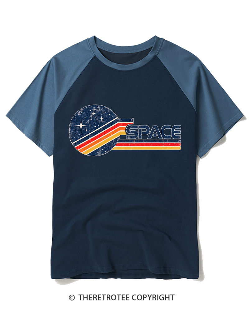 TheRetroTee Space 1970s Raglan Baseball T-Shirt