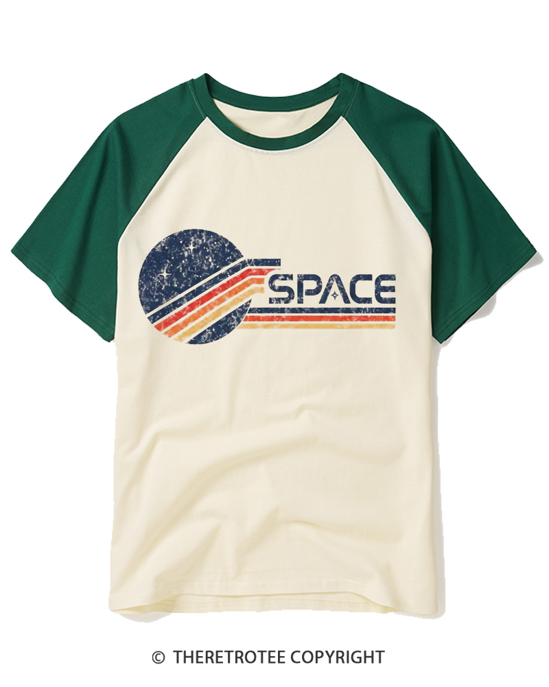 TheRetroTee Space 1970s Raglan Baseball T-Shirt