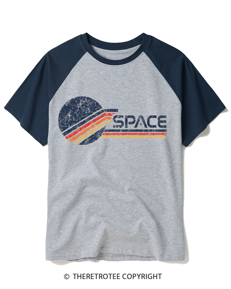 TheRetroTee Space 1970s Raglan Baseball T-Shirt