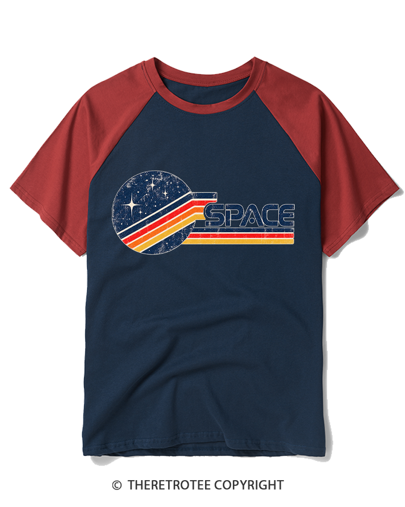 TheRetroTee Space 1970s Raglan Baseball T-Shirt