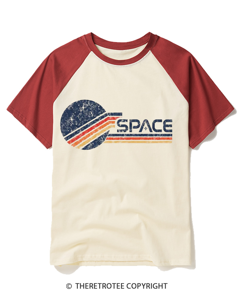 TheRetroTee Space 1970s Raglan Baseball T-Shirt