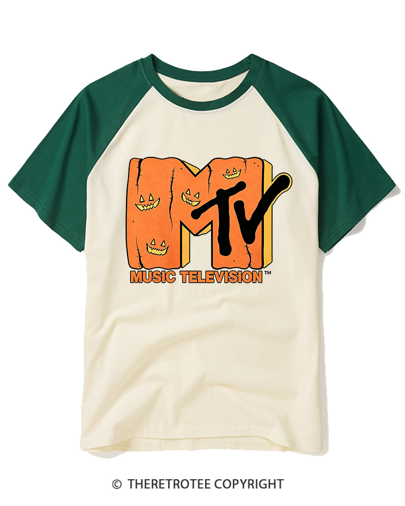 TheRetroTee Music Nostalgia 1990s Raglan Baseball T-Shirt