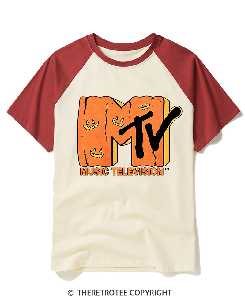 TheRetroTee Music Nostalgia 1990s Raglan Baseball T-Shirt