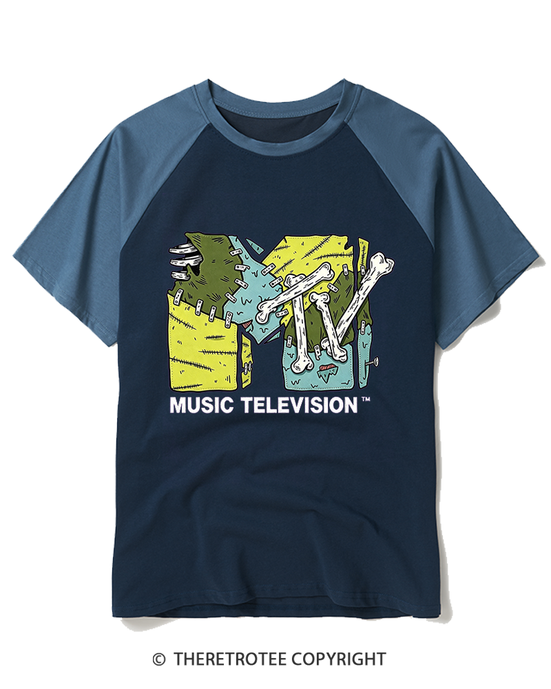 TheRetroTee Music Nostalgia 1990s Raglan Baseball T-Shirt
