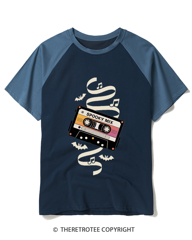 TheRetroTee Spooky Mix 1980s Raglan Baseball T-Shirt