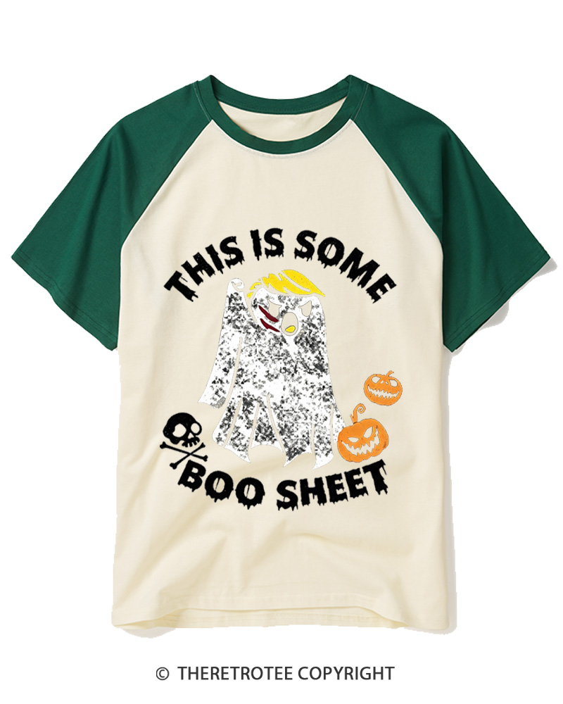TheRetroTee This Is Some Boo Sheet 1990s Raglan Baseball T-Shirt
