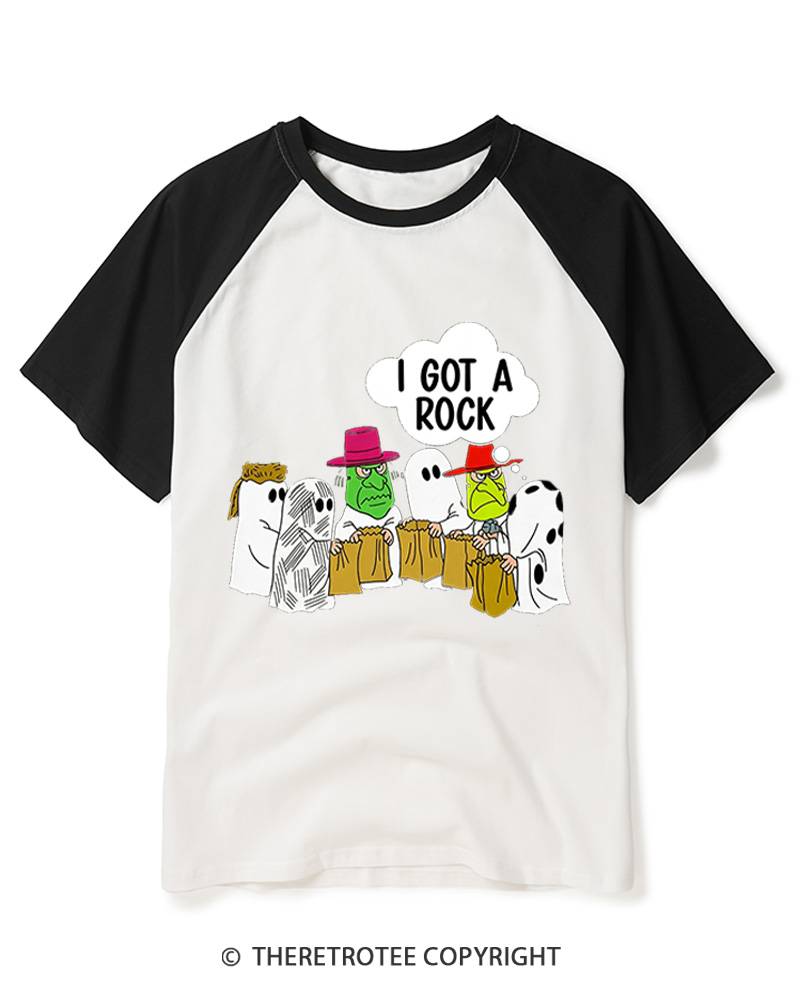 TheRetroTee I Got A Rock 1960s Raglan Baseball T-Shirt