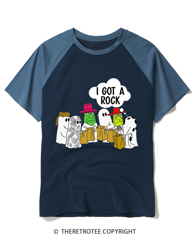 TheRetroTee I Got A Rock 1960s Raglan Baseball T-Shirt