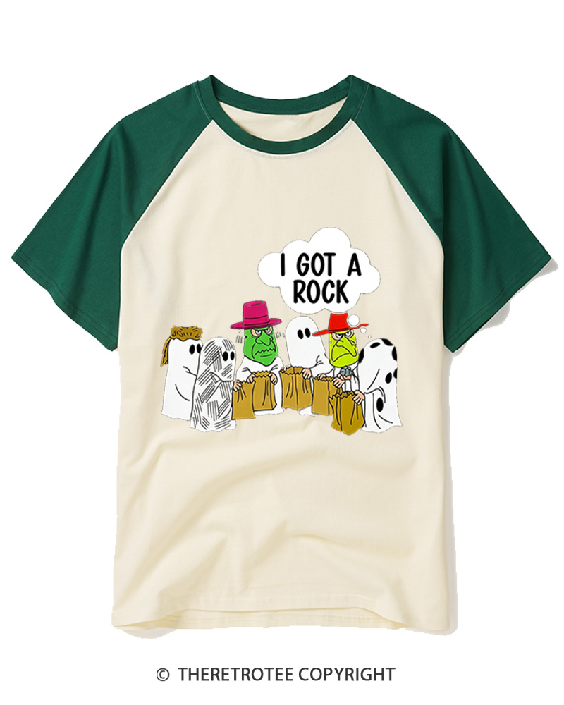 TheRetroTee I Got A Rock 1960s Raglan Baseball T-Shirt