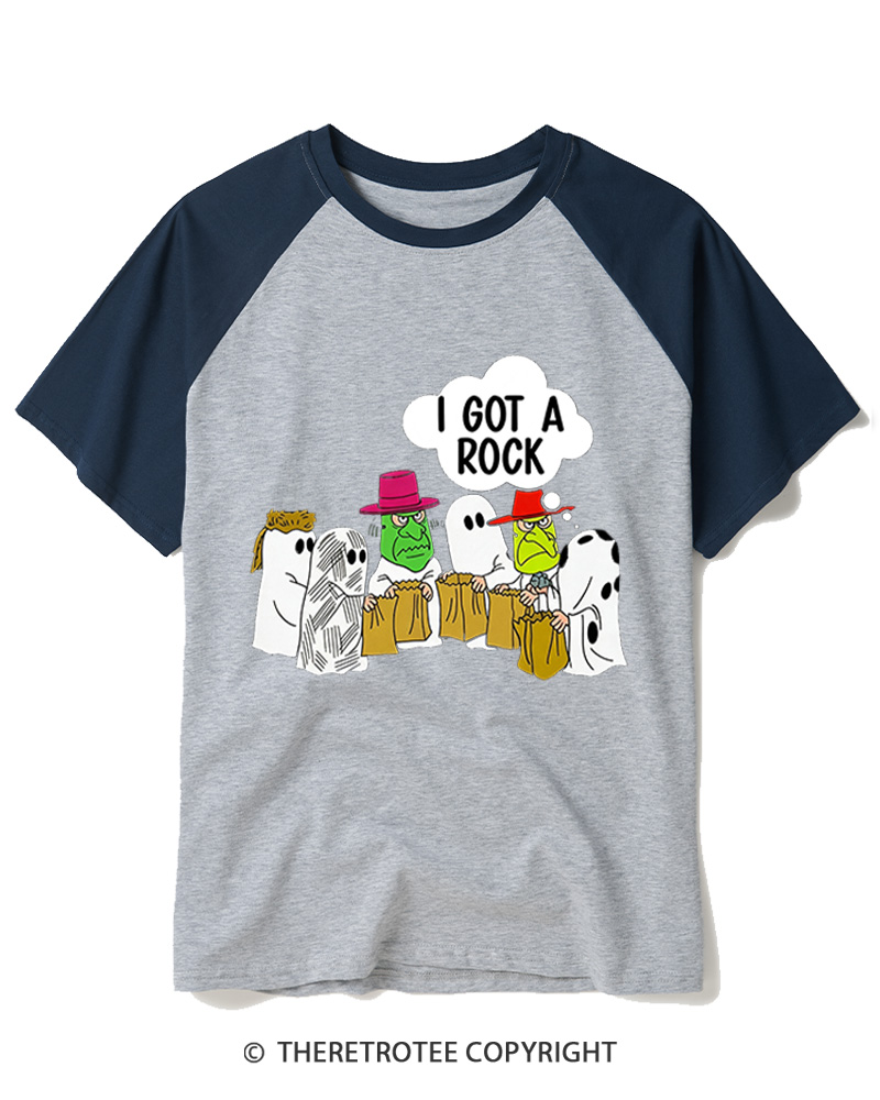 TheRetroTee I Got A Rock 1960s Raglan Baseball T-Shirt