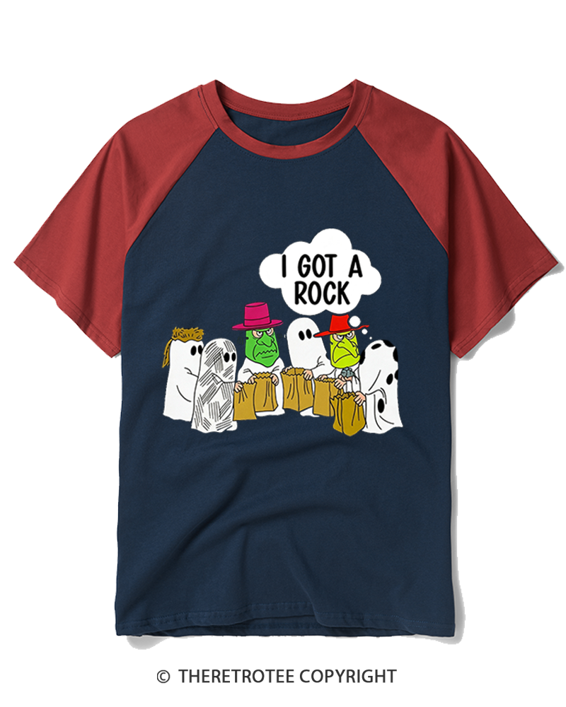 TheRetroTee I Got A Rock 1960s Raglan Baseball T-Shirt