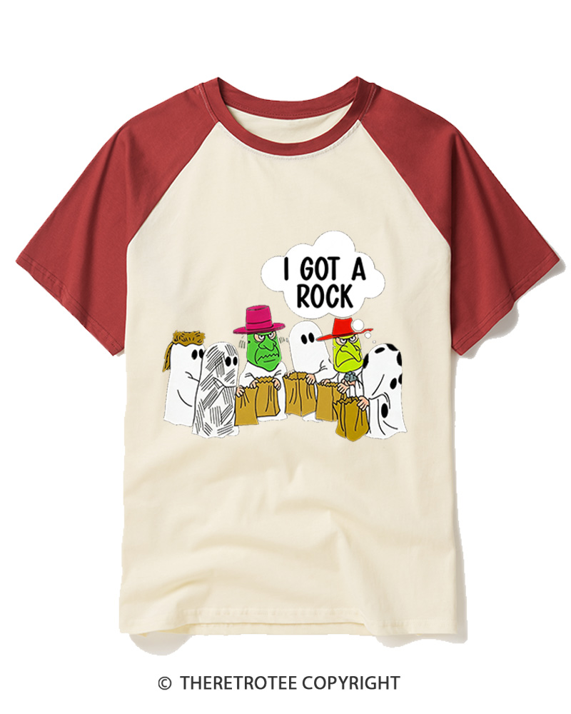 TheRetroTee I Got A Rock 1960s Raglan Baseball T-Shirt