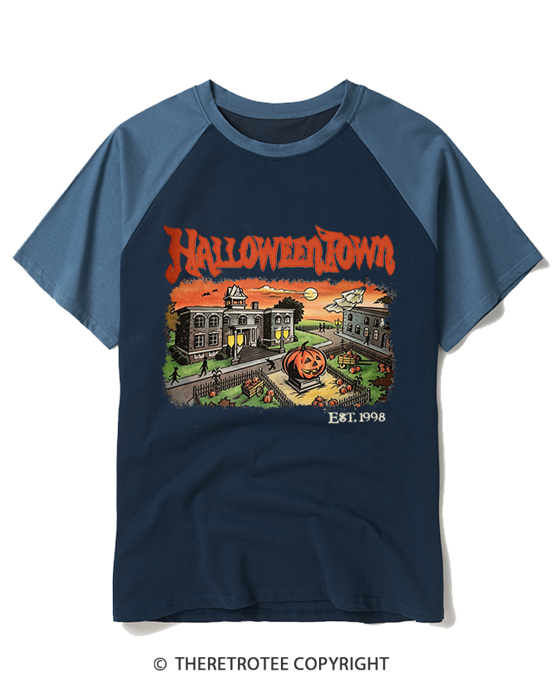 TheRetroTee Halloween 1980s Raglan Baseball T-Shirt