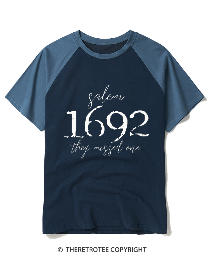 TheRetroTee Salem Witch 1692 Raglan Baseball T-Shirt
