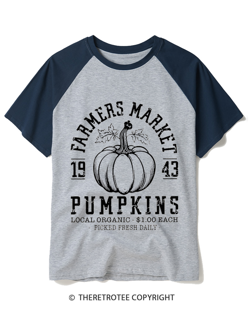 TheRetroTee Farmers Market 1940s Raglan Baseball T-Shirt