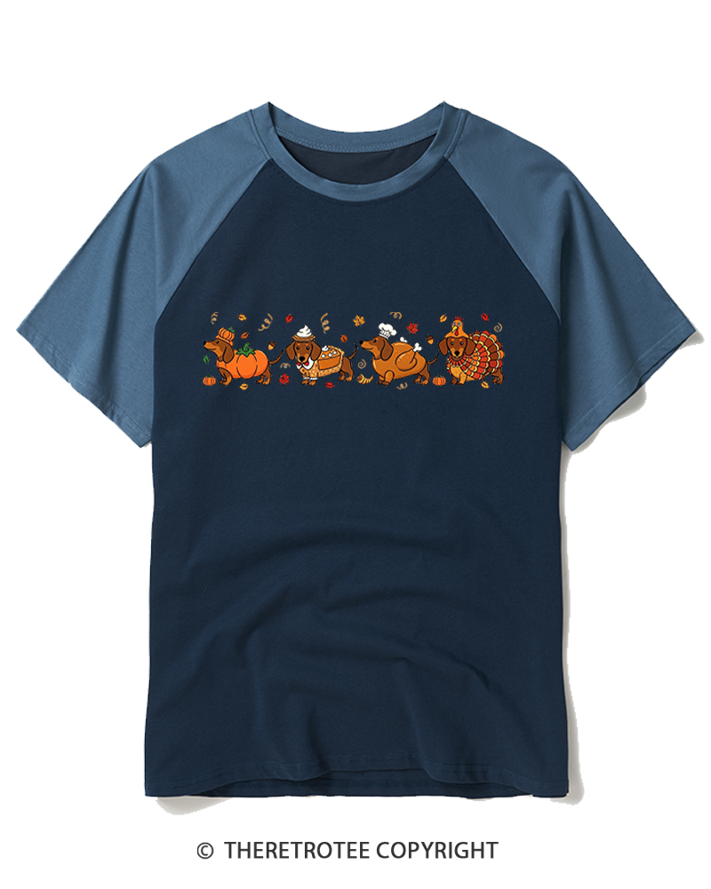 TheRetroTee Turkey Dog 1980s Raglan Baseball T-Shirt