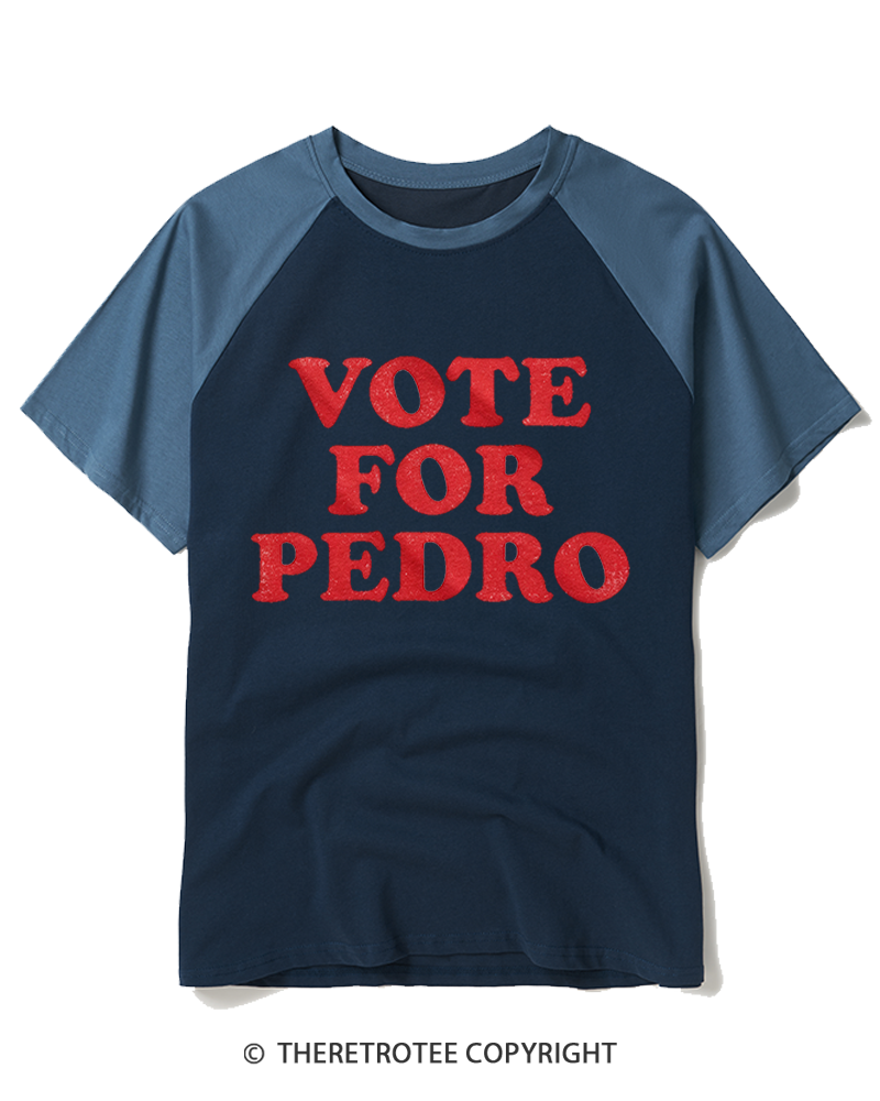 TheRetroTee Vote for Pedro Vintage Raglan Baseball T-Shirt