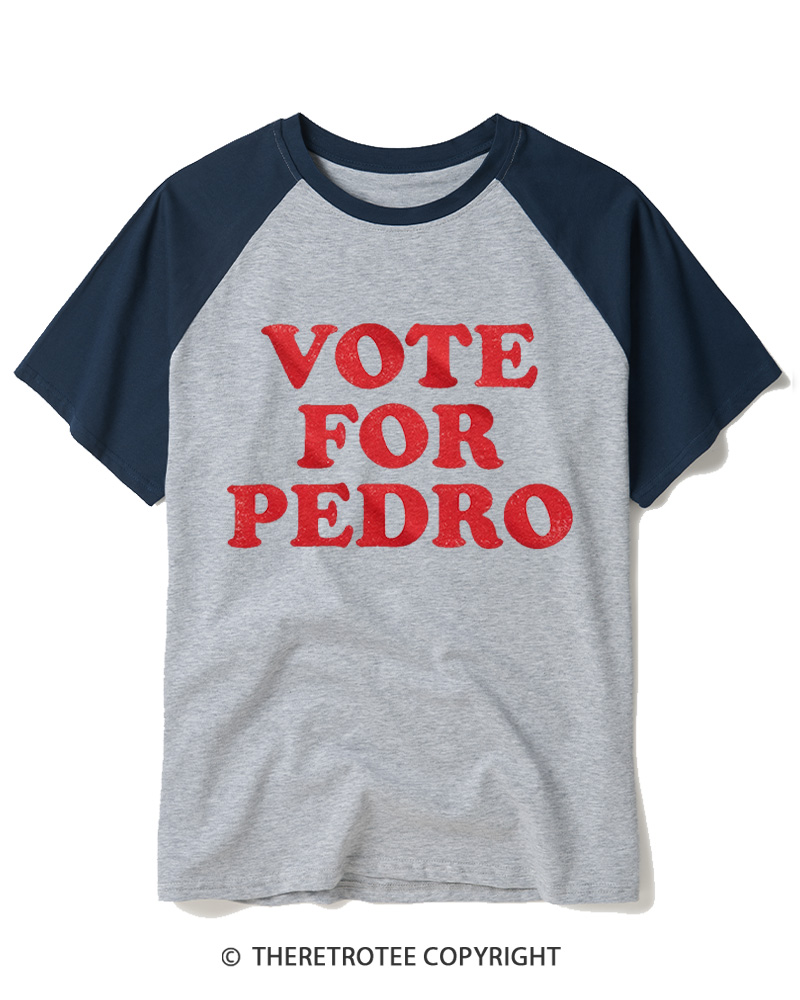 TheRetroTee Vote for Pedro Vintage Raglan Baseball T-Shirt