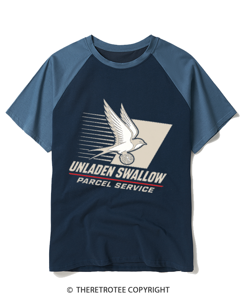 TheRetroTee Unladen Swallow Vintage Raglan Baseball T-Shirt