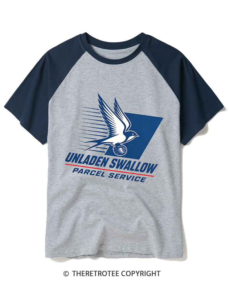 TheRetroTee Unladen Swallow Vintage Raglan Baseball T-Shirt