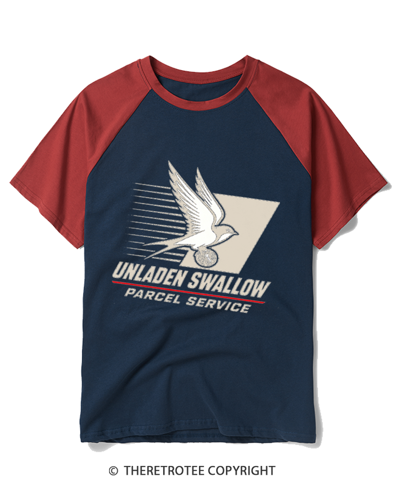 TheRetroTee Unladen Swallow Vintage Raglan Baseball T-Shirt