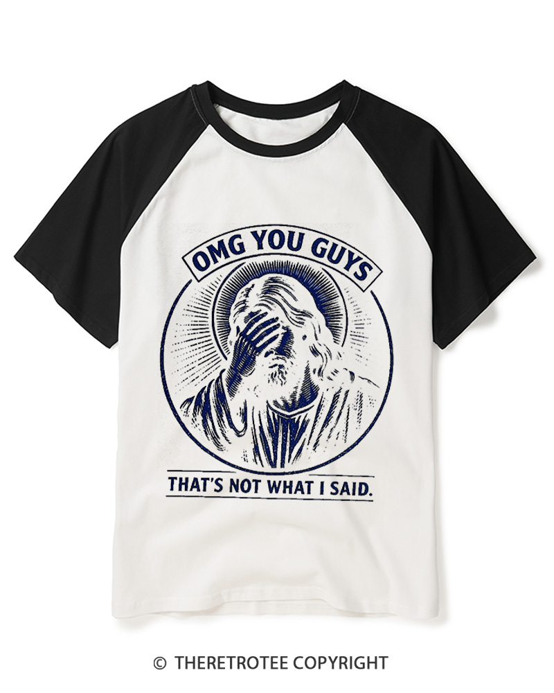 TheRetroTee Thats Not What I Said Vintage Raglan Baseball T-Shirt