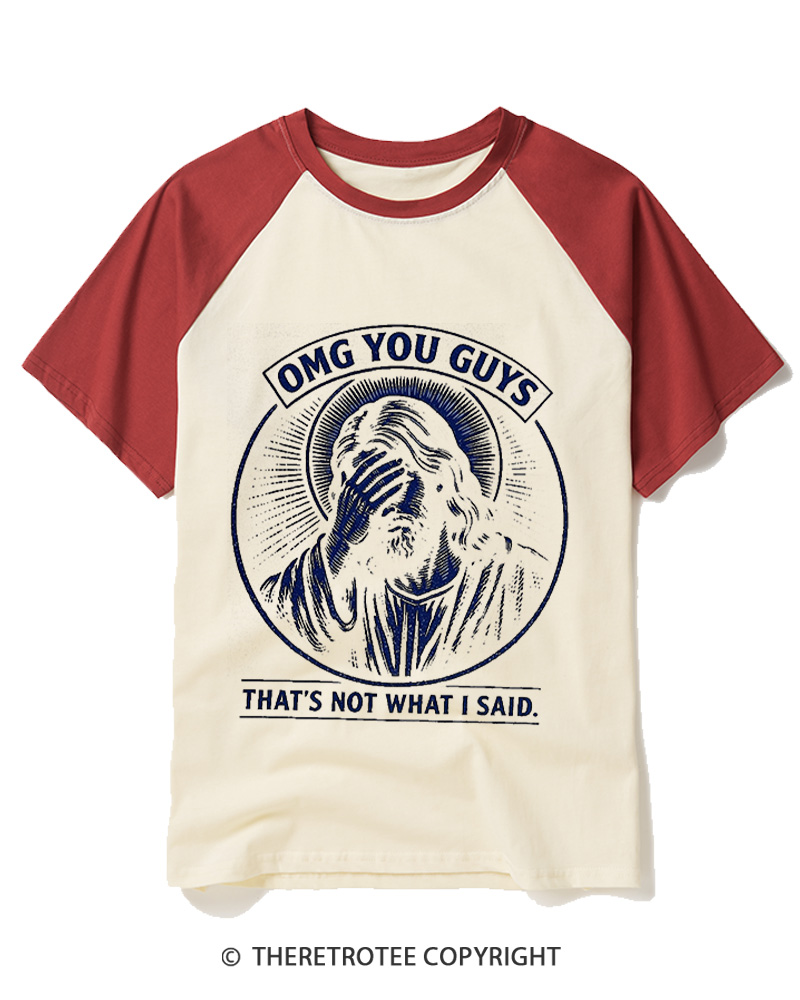 TheRetroTee Thats Not What I Said Vintage Raglan Baseball T-Shirt