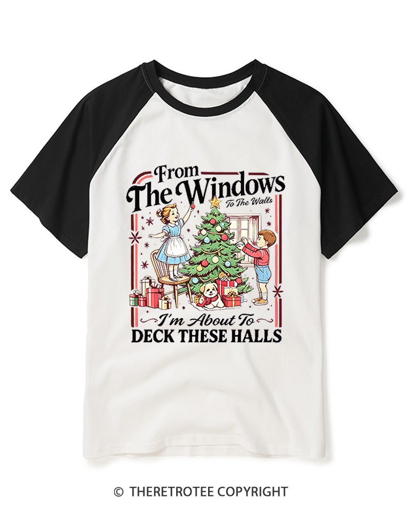 TheRetroTee From The Windows to the Walls 1960s Raglan Baseball T-Shirt