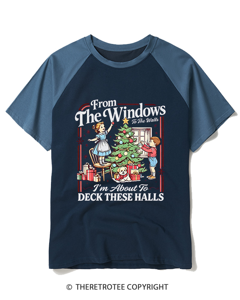 TheRetroTee From The Windows to the Walls 1960s Raglan Baseball T-Shirt