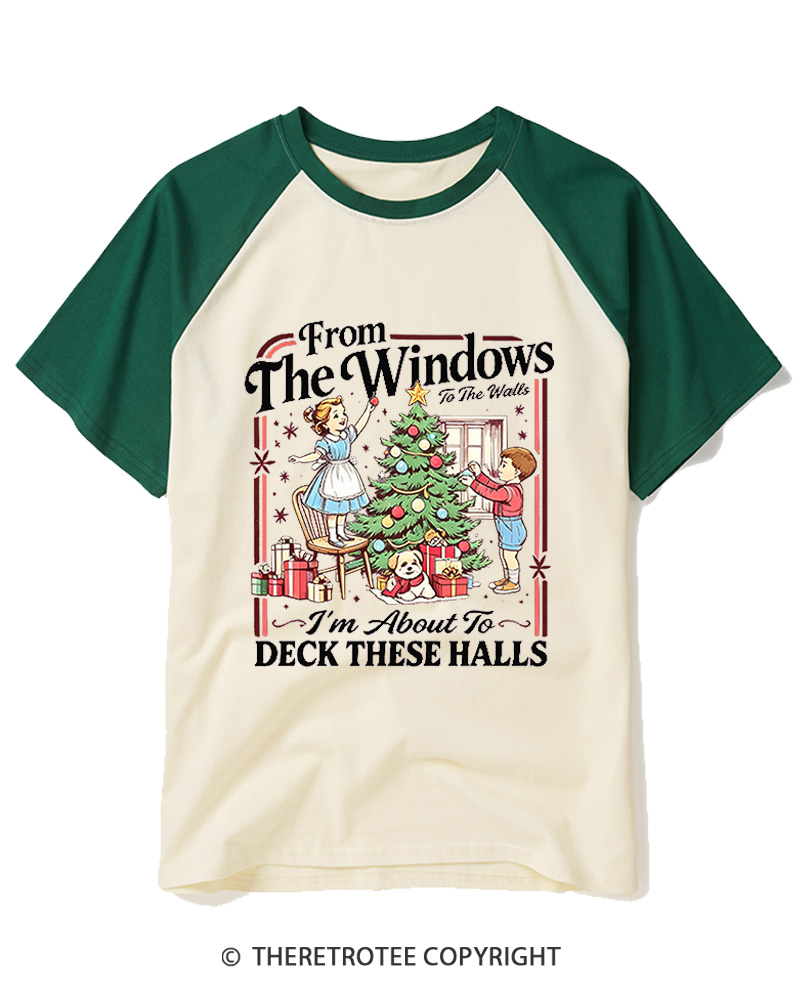 TheRetroTee From The Windows to the Walls 1960s Raglan Baseball T-Shirt
