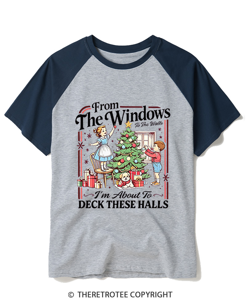 TheRetroTee From The Windows to the Walls 1960s Raglan Baseball T-Shirt