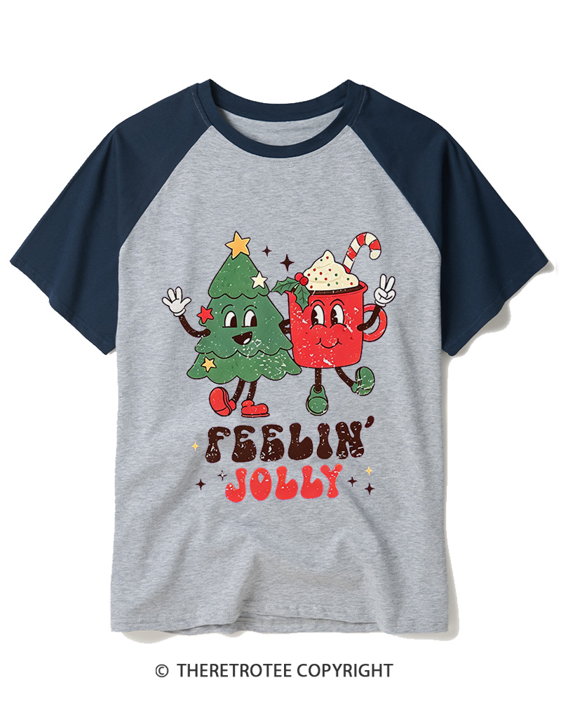 TheRetroTee Feelin’ Jolly 1970s Raglan Baseball T-Shirt