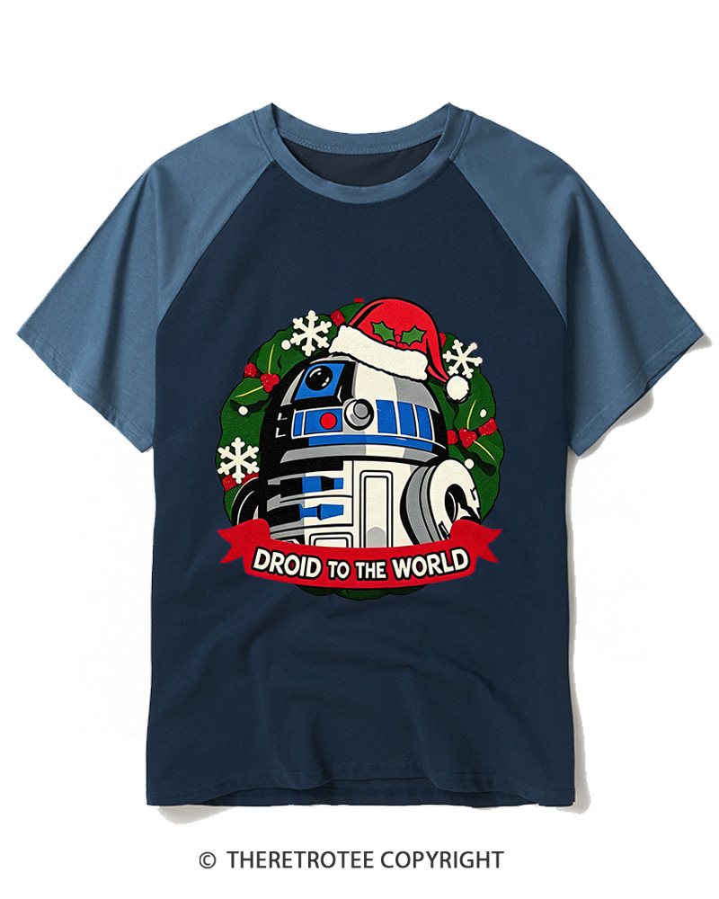 TheRetroTee Joy to the World 1970s Raglan Baseball T-Shirt
