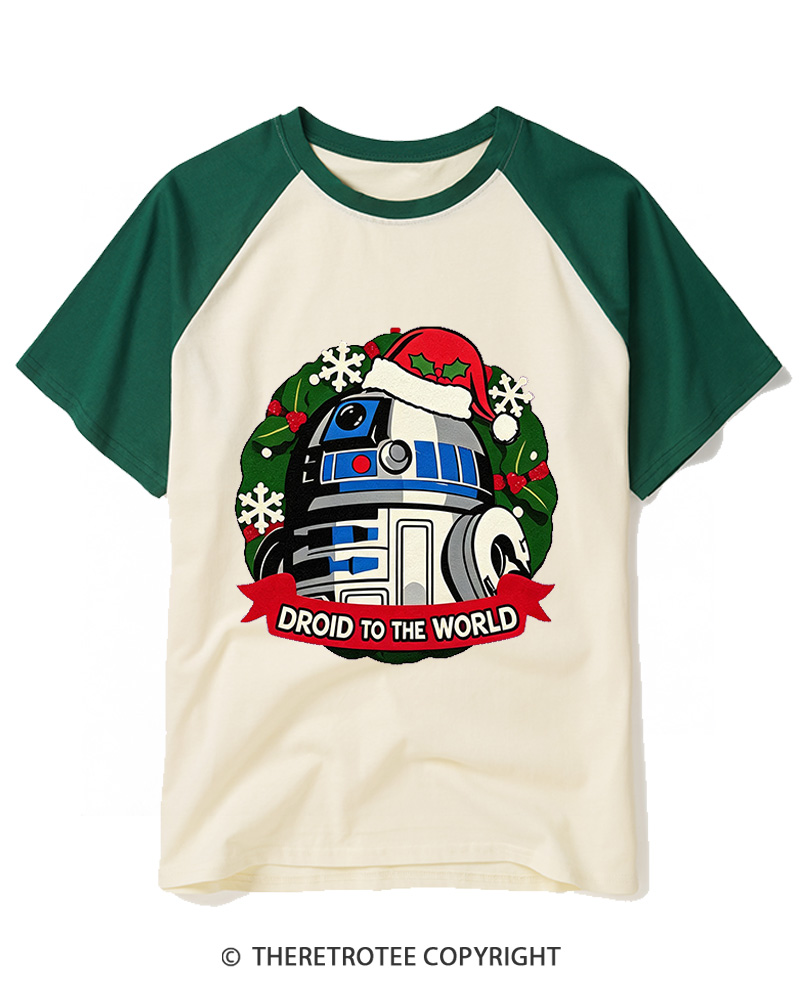 TheRetroTee Joy to the World 1970s Raglan Baseball T-Shirt