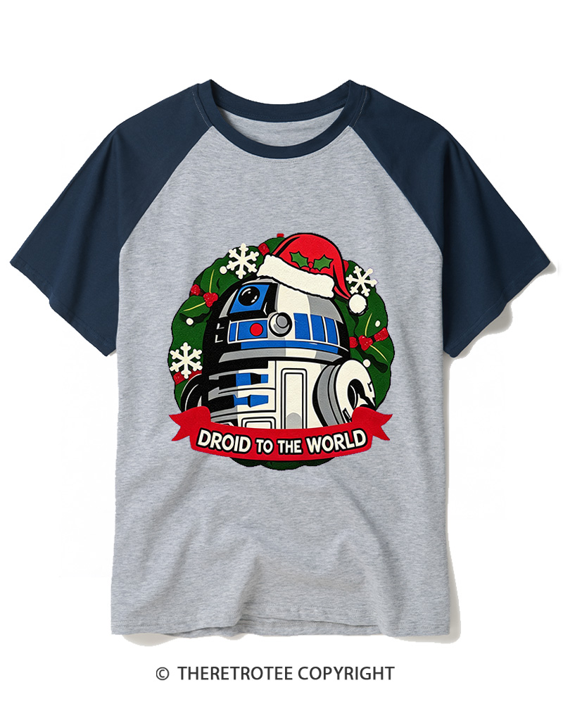 TheRetroTee Joy to the World 1970s Raglan Baseball T-Shirt