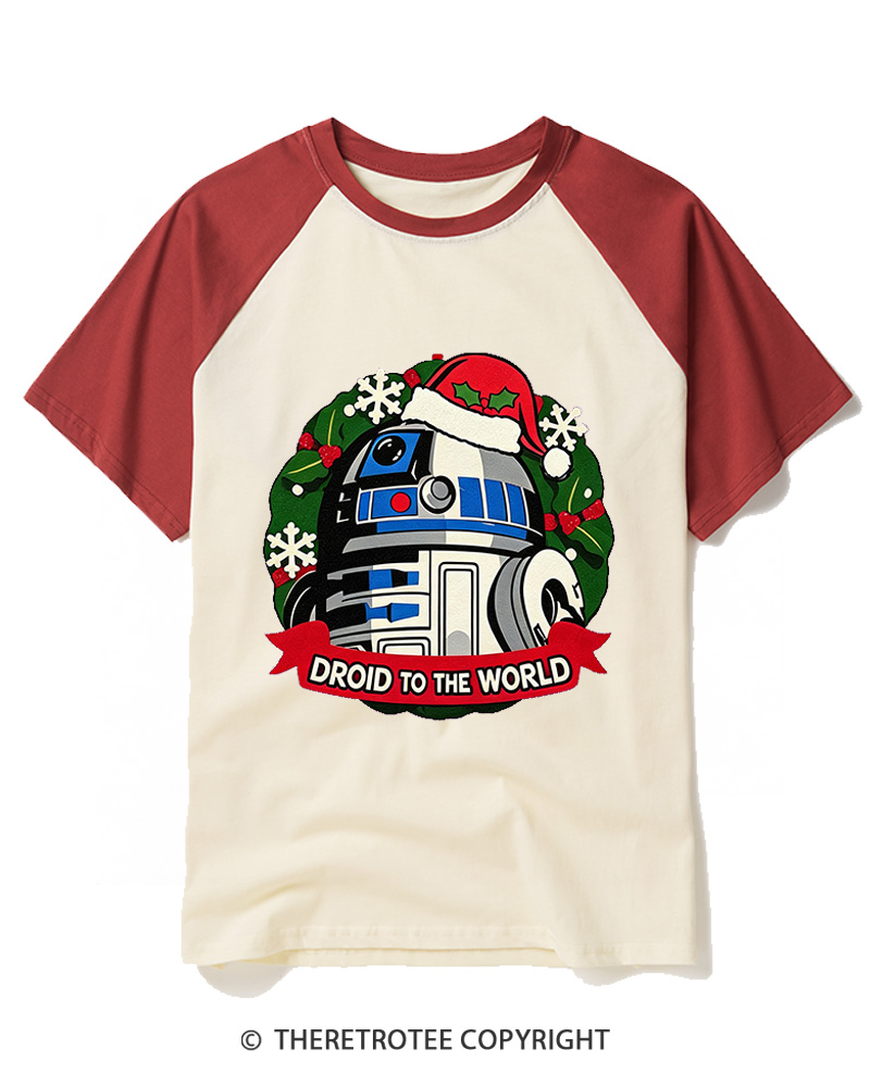 TheRetroTee Joy to the World 1970s Raglan Baseball T-Shirt