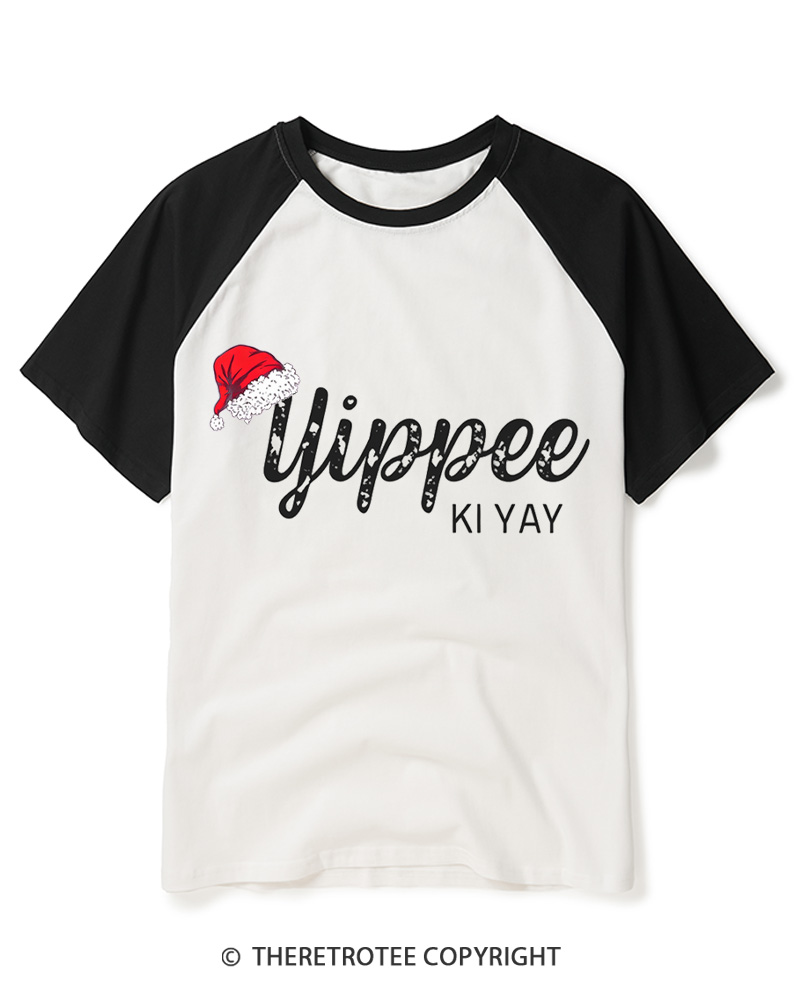 TheRetroTee Yippee Ki Yay 1980s Raglan Baseball T-Shirt