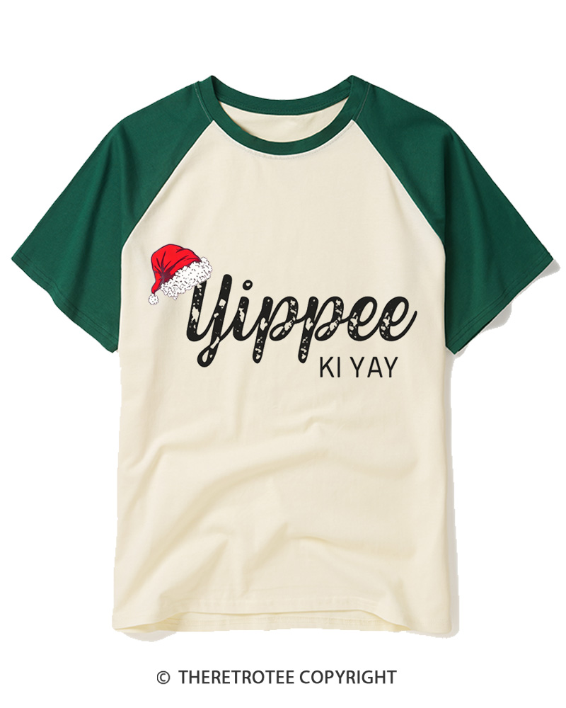 TheRetroTee Yippee Ki Yay 1980s Raglan Baseball T-Shirt