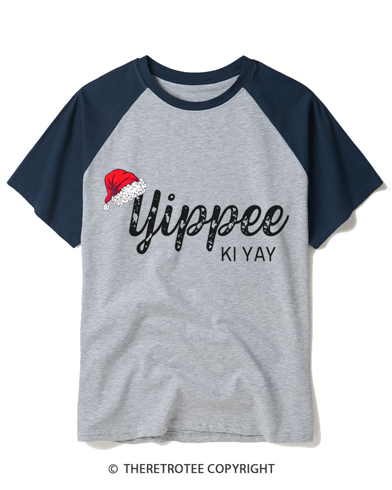 TheRetroTee Yippee Ki Yay 1980s Raglan Baseball T-Shirt
