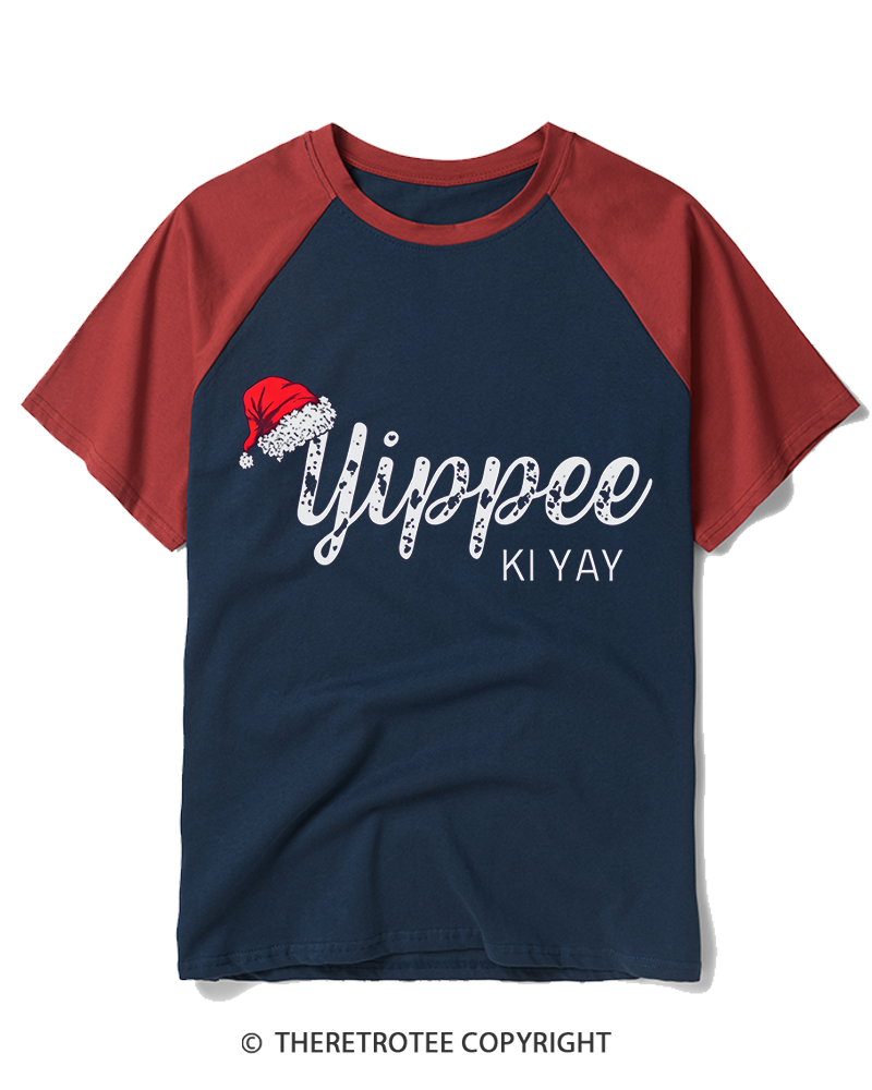 TheRetroTee Yippee Ki Yay 1980s Raglan Baseball T-Shirt
