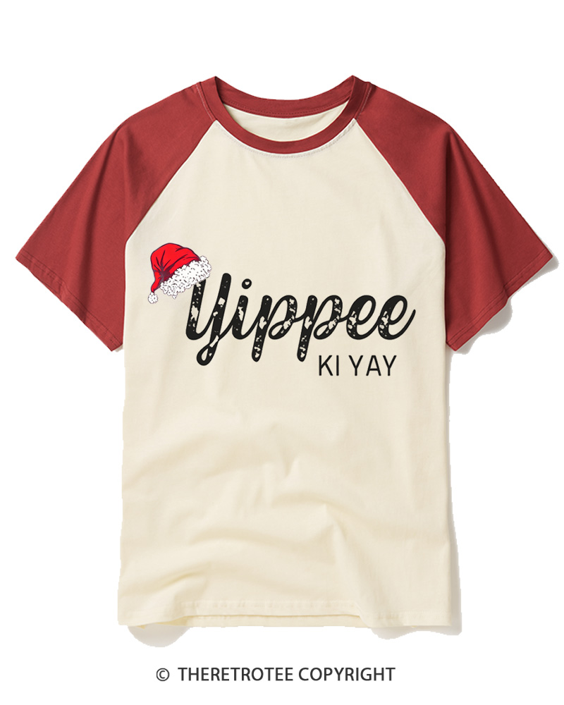 TheRetroTee Yippee Ki Yay 1980s Raglan Baseball T-Shirt