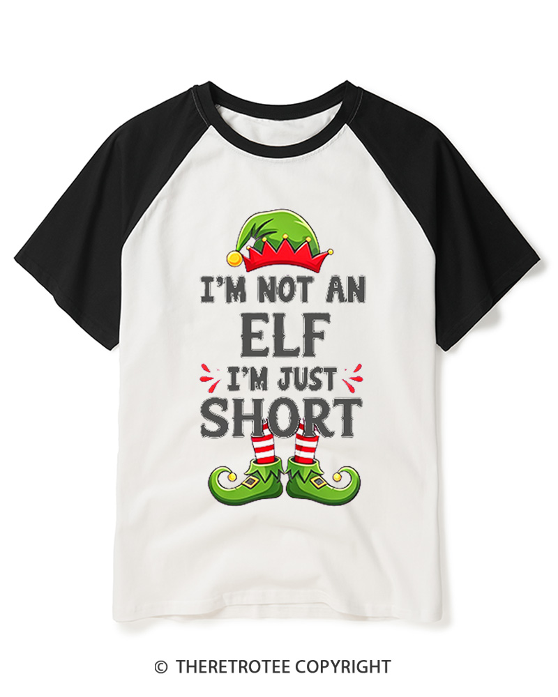 TheRetroTee I’m Just Short - Raglan Baseball T-Shirt